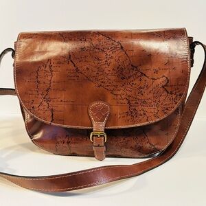 Patricia Nash signature map leather handbag